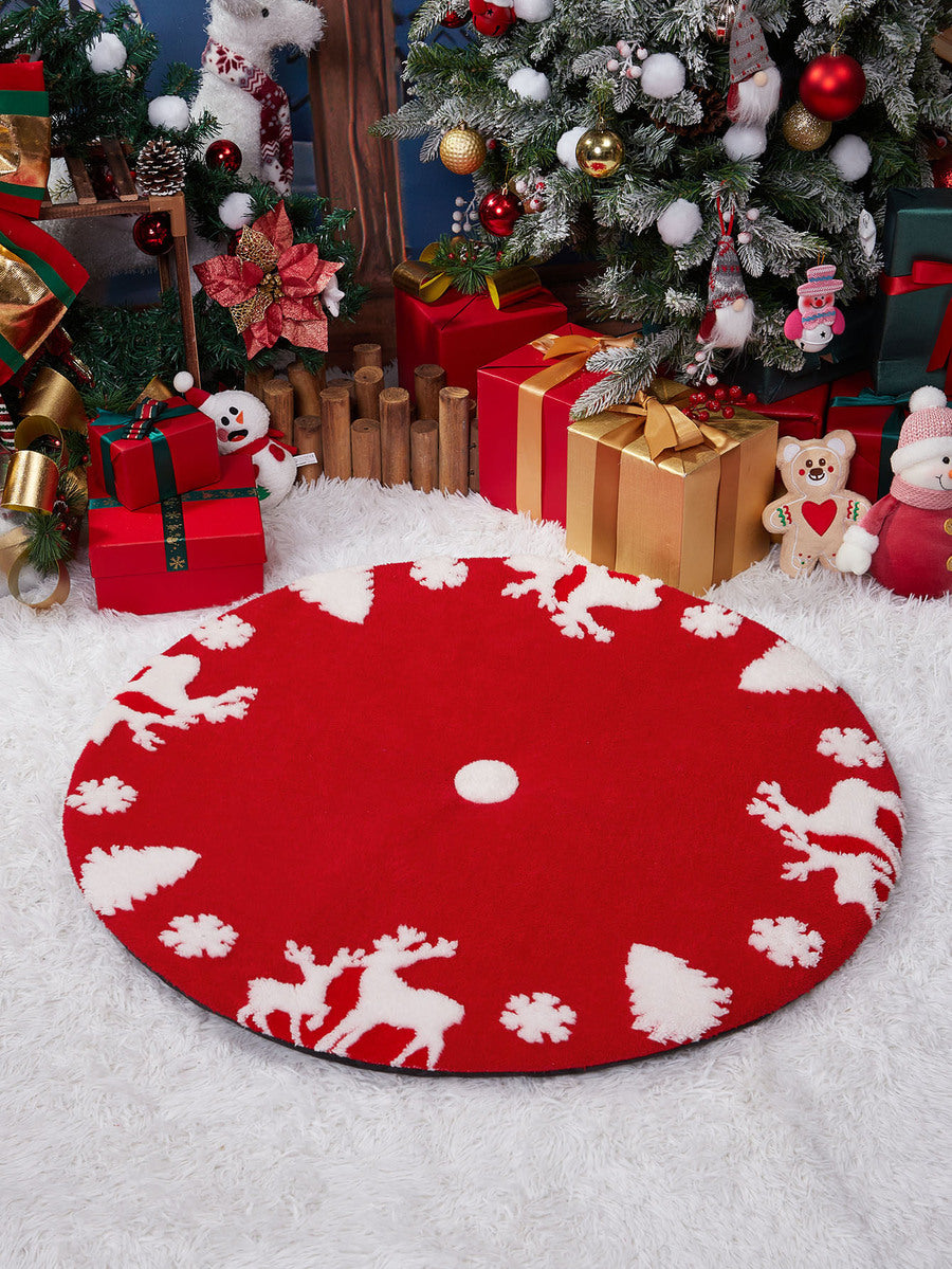 Red warm Christmas pet bed pad made of 100% polyester for cats and dogs.