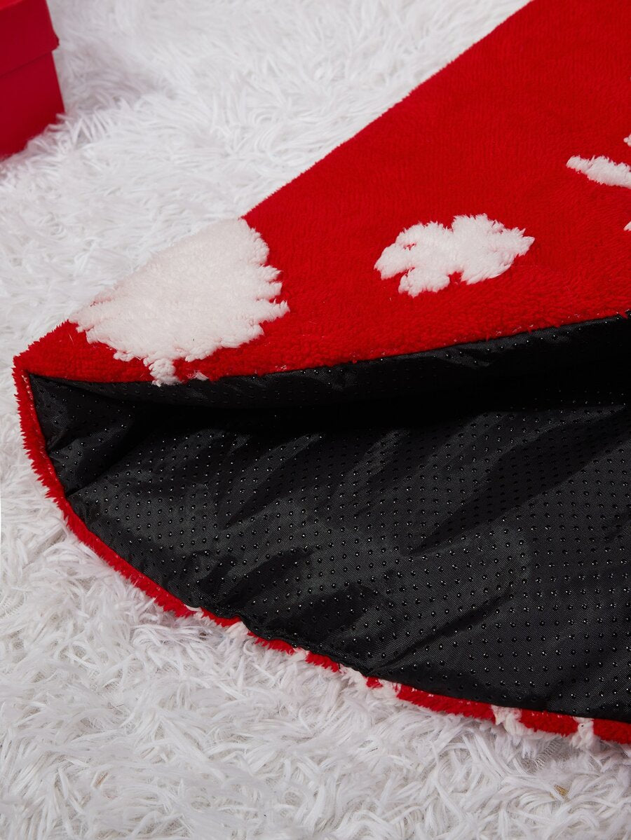 Red warm Christmas pet bed pad made of 100% polyester for cats and dogs.