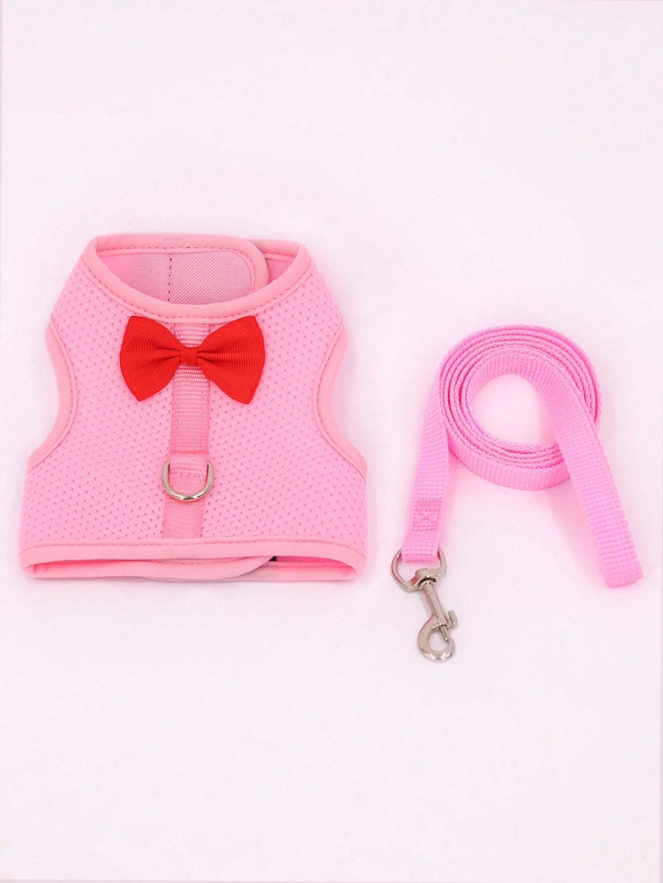 Supet breathable polyester rabbit harness and leash set for small animals in black, designed for supervised outdoor walking and handling.
