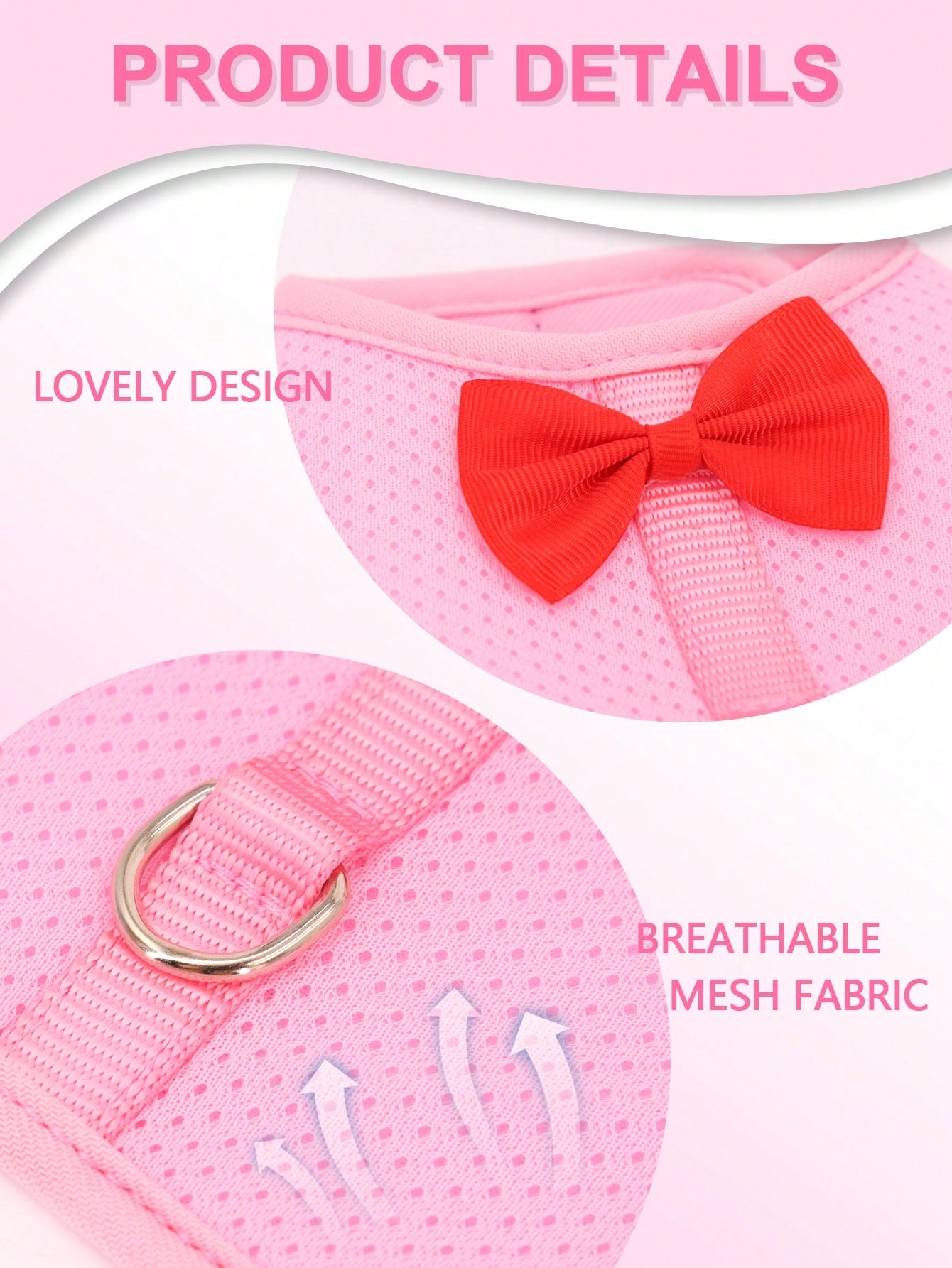 Supet breathable polyester rabbit harness and leash set for small animals in black, designed for supervised outdoor walking and handling.