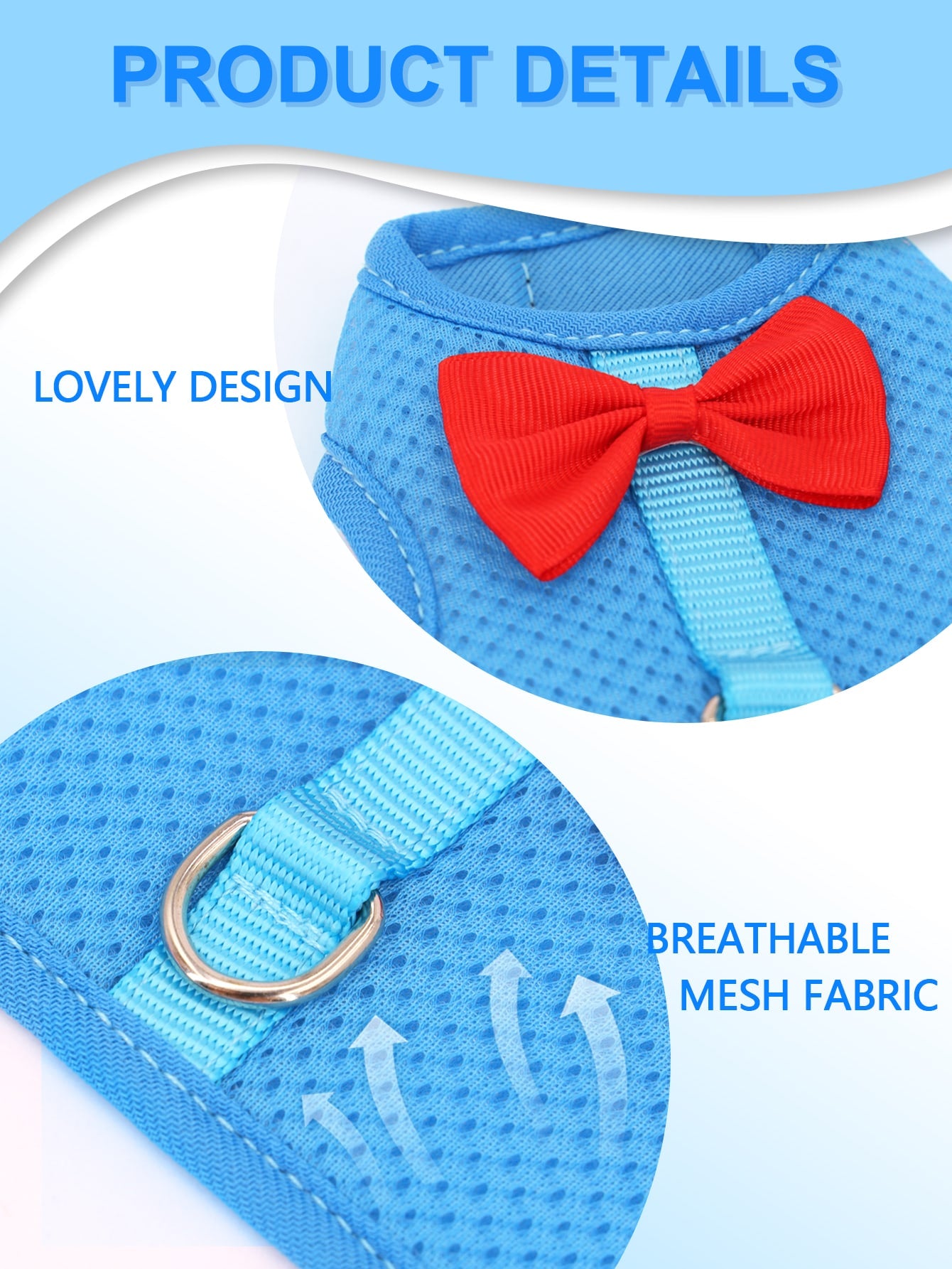 Supet breathable polyester rabbit harness and leash set for small animals in black, designed for supervised outdoor walking and handling.