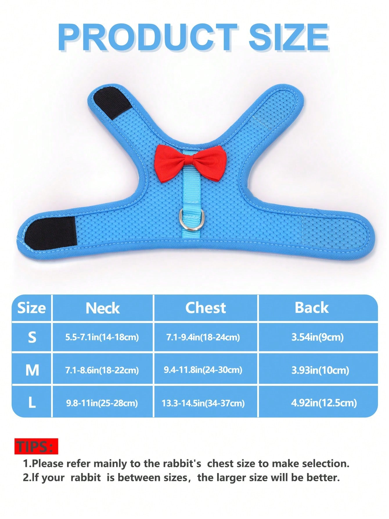 Supet breathable polyester rabbit harness and leash set for small animals in black, designed for supervised outdoor walking and handling.