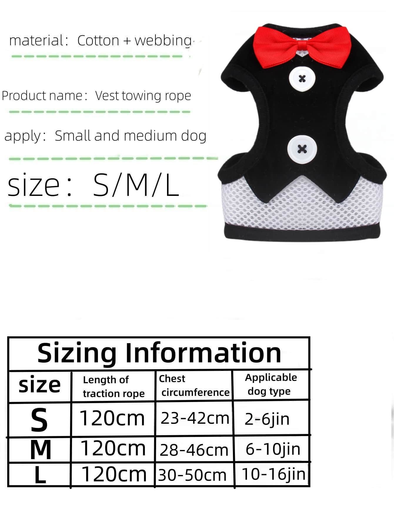 Black polyamide pet chest harness with back strap and geometric pattern for walking cats and small to medium dogs