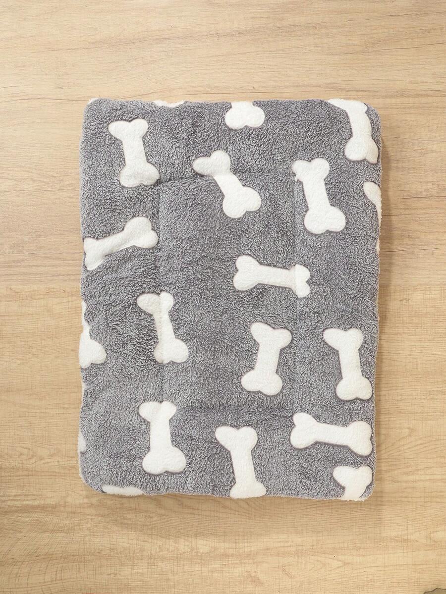 Thickened grey pet bed mat with pink star pattern designed for small and medium cats and dogs