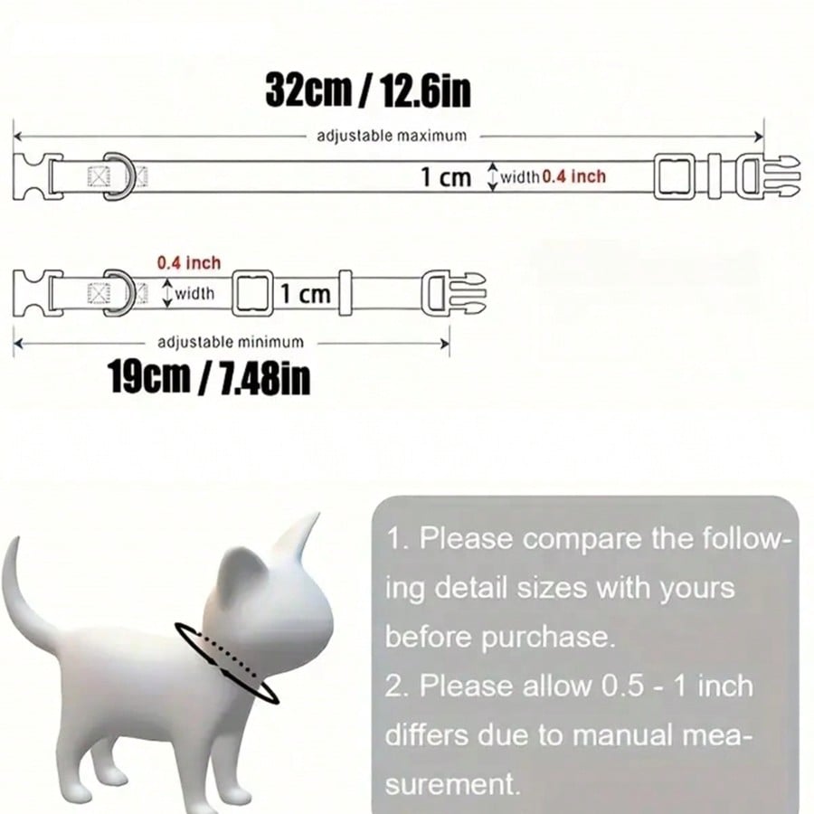 Blue plaid polyamide pet collar with bowknot and buckle closure for cats and dogs