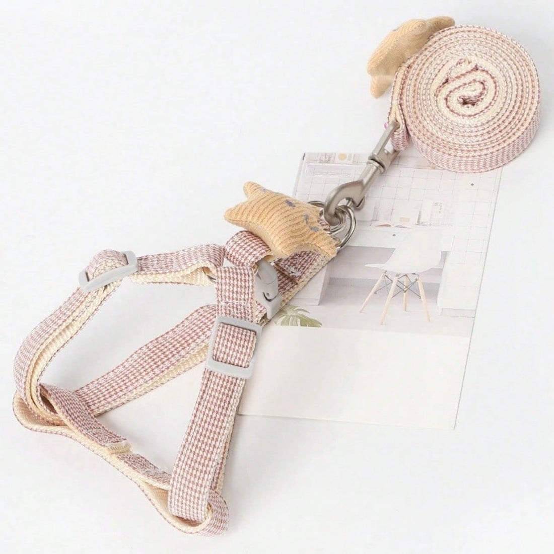 1set Pet Leash And Harness Vest For Small And Medium Sized Dogs, Teddy, Pomeranian, Etc.