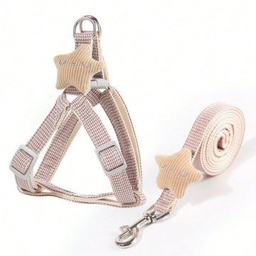 1set Pet Leash And Harness Vest For Small And Medium Sized Dogs, Teddy, Pomeranian, Etc.