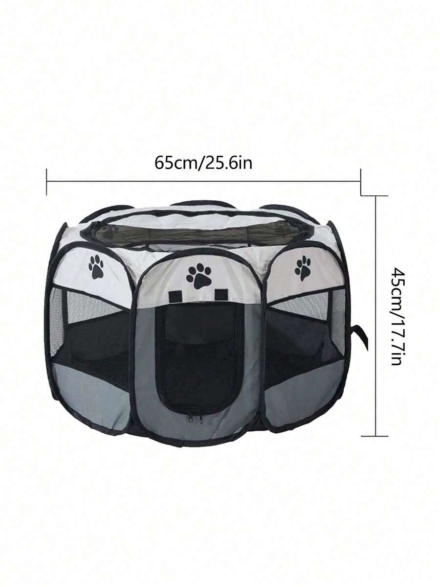 Multicolor octagonal pet tent bed made of scratch-resistant polyester fabric for dogs and cats