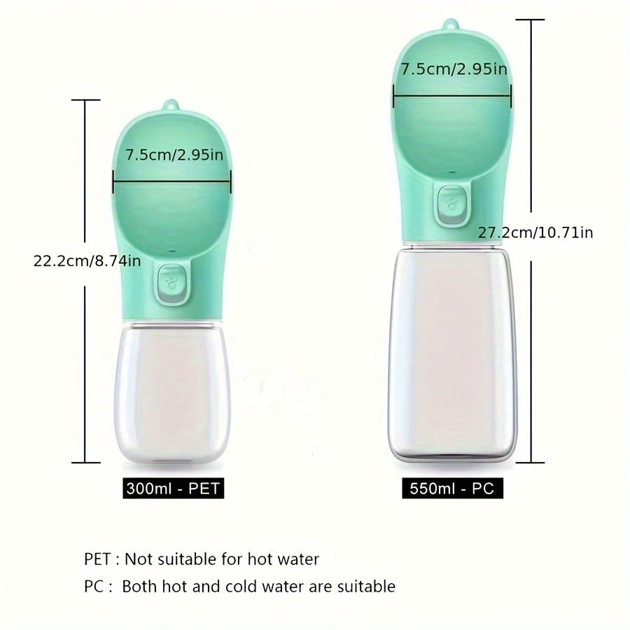 New Pet Portable Water Bottle & Bowl Cat & Dog Drinking Cup Travel Accessory Dog Outing Dog Stuff