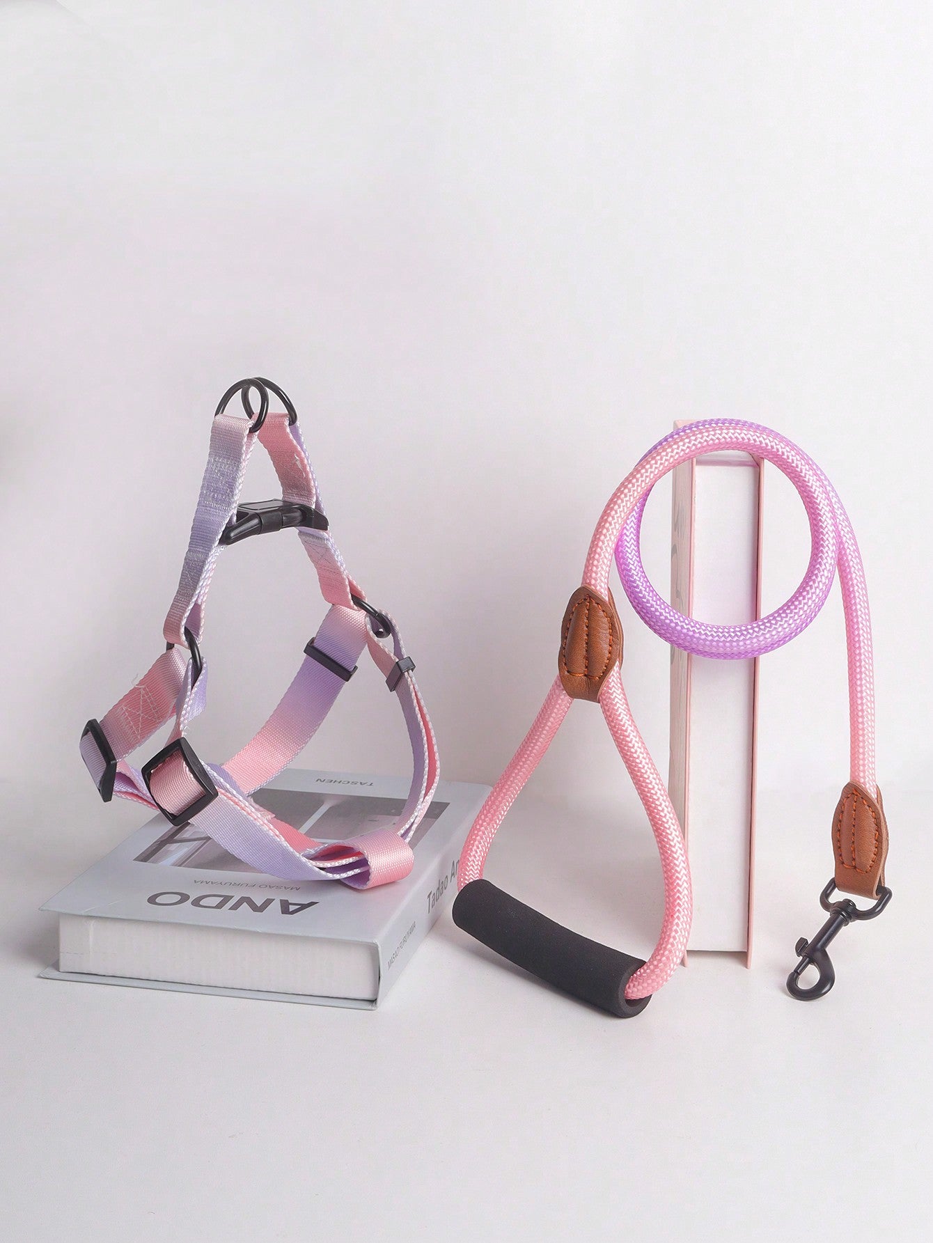 Supet multicolor colorblock pet vest harness with leash, adjustable chest and back walking set for cats and small to medium dogs