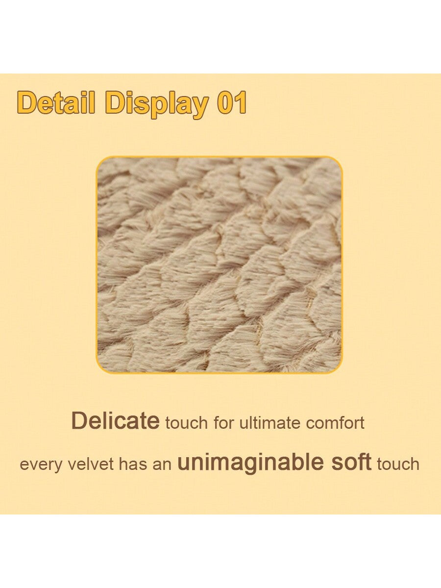 Multicolor short plush pet bed mat with removable washable cover and wavy sponge filling for dogs and cats