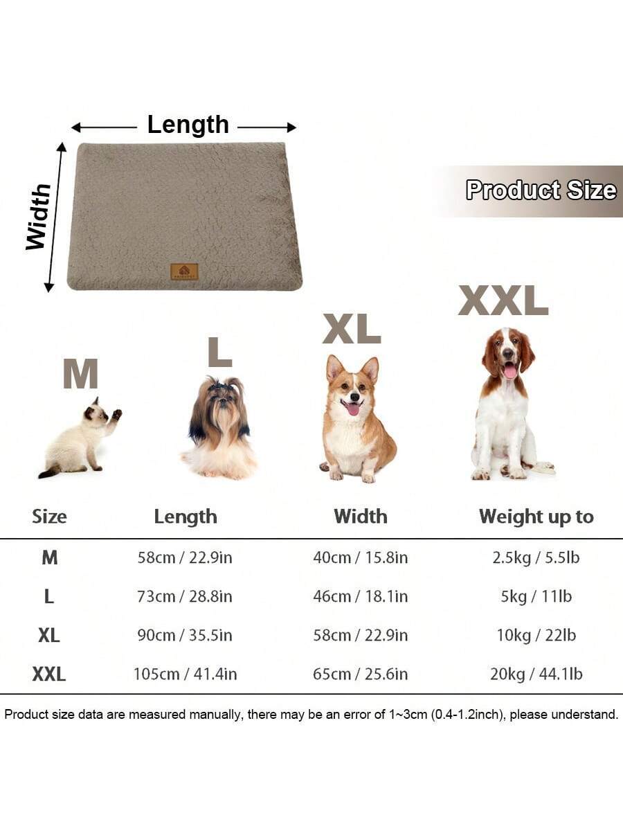 Multicolor short plush pet bed mat with removable washable cover and wavy sponge filling for dogs and cats