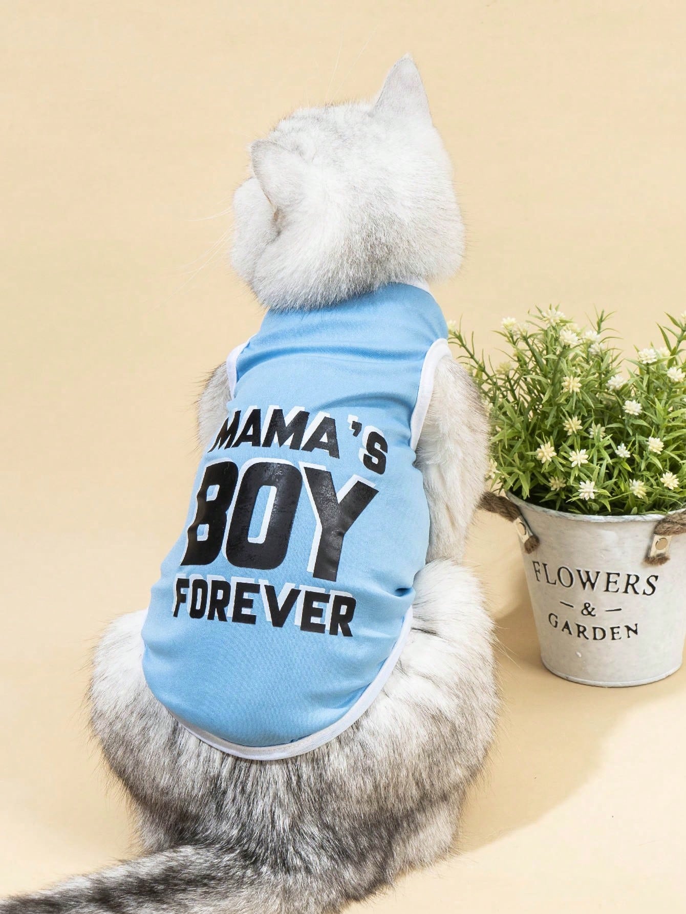 Mama's Boy Forever Blue Pet Print Top, 1pc