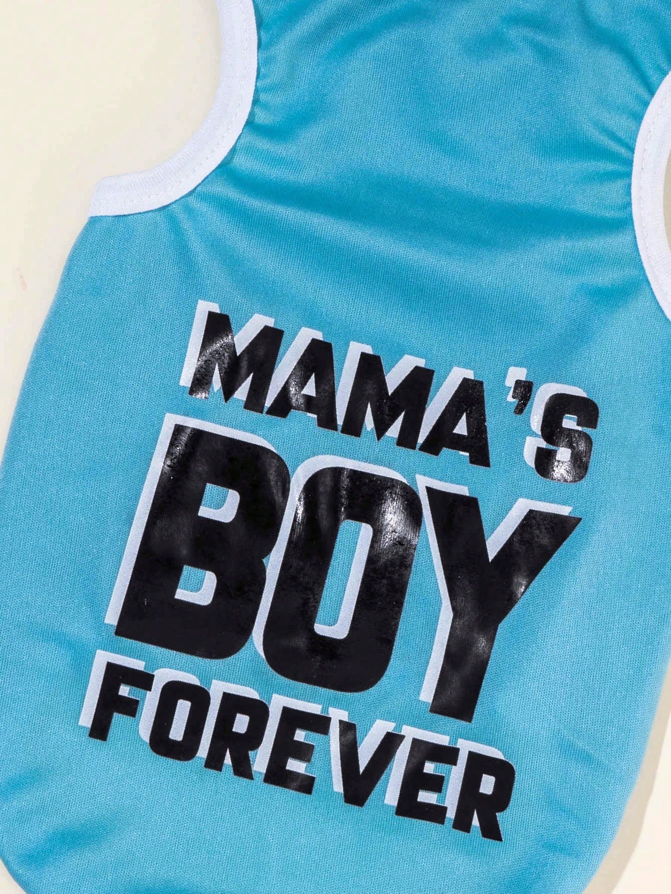 Mama's Boy Forever Blue Pet Print Top, 1pc