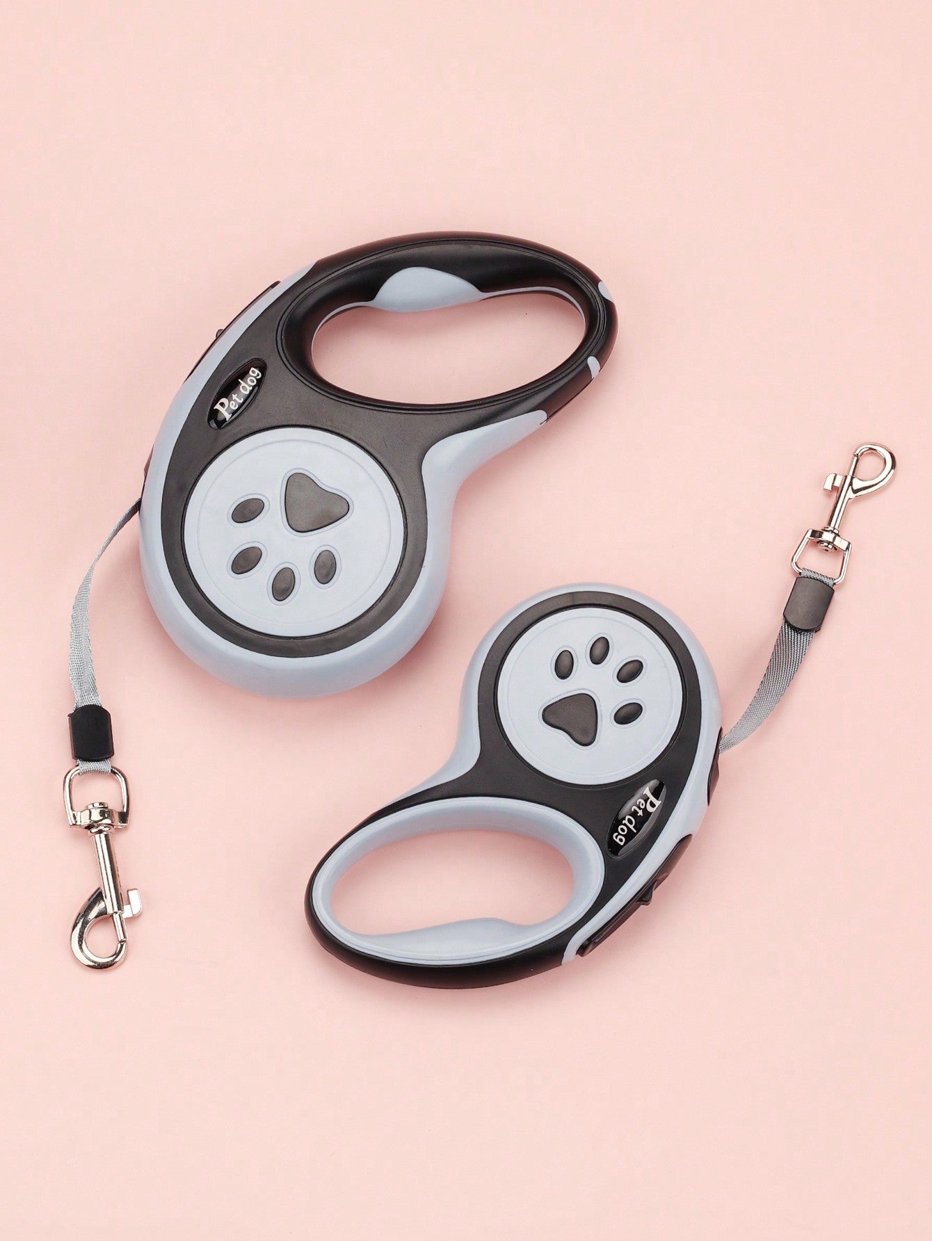 Multicolor retractable dog leash with cartoon and colorblock pattern, ABS body, available in 3m/5m length for small and medium dogs