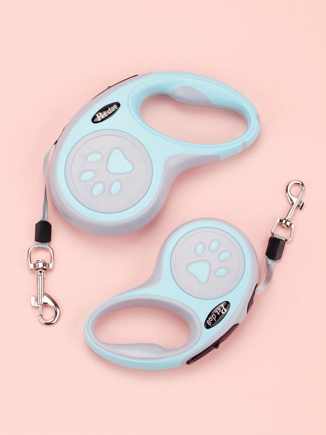 Multicolor retractable dog leash with cartoon and colorblock pattern, ABS body, available in 3m/5m length for small and medium dogs