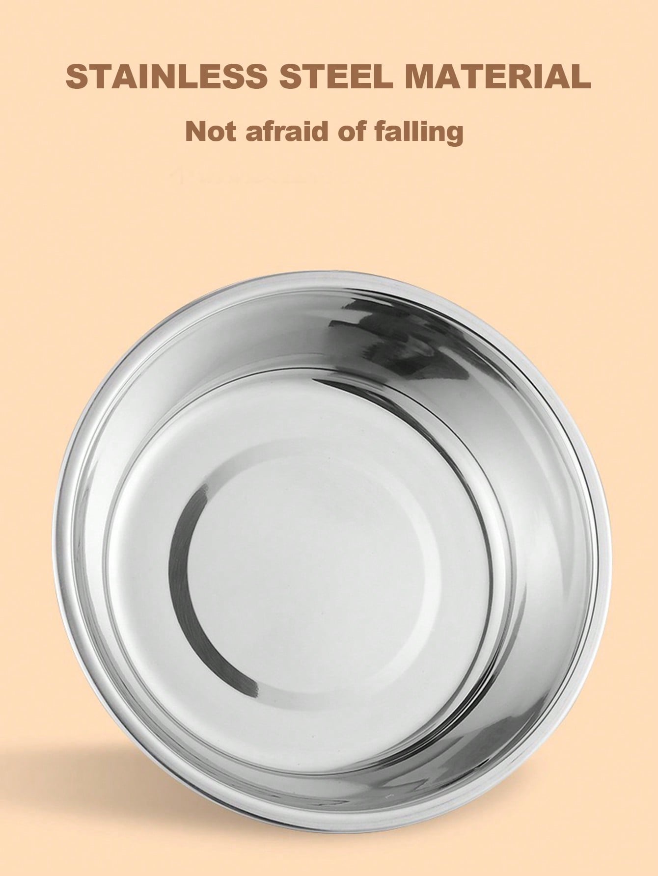 1pc/2pcs Cat/Dog Stainless Steel Bowl, Pet Food & Water Bowl, Anti-Slip Anti-Bite Durable