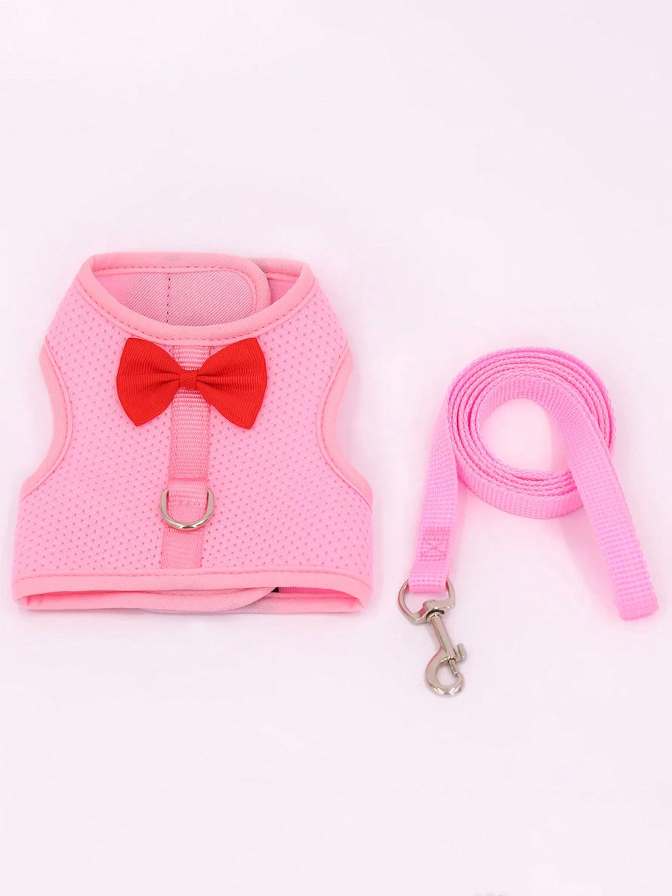 Multicolor breathable polyester rabbit harness and leash set for small animals