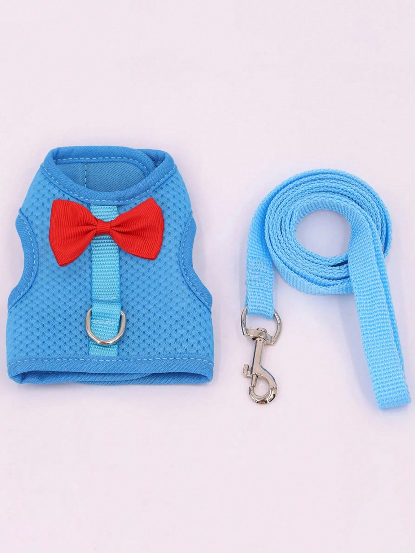 Multicolor breathable polyester rabbit harness and leash set for small animals