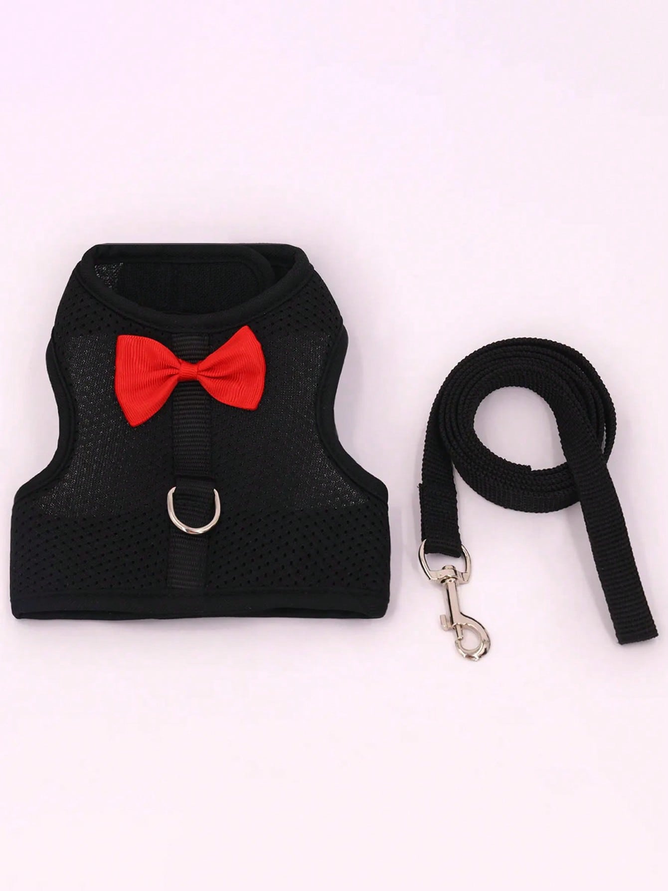Multicolor breathable polyester rabbit harness and leash set for small animals