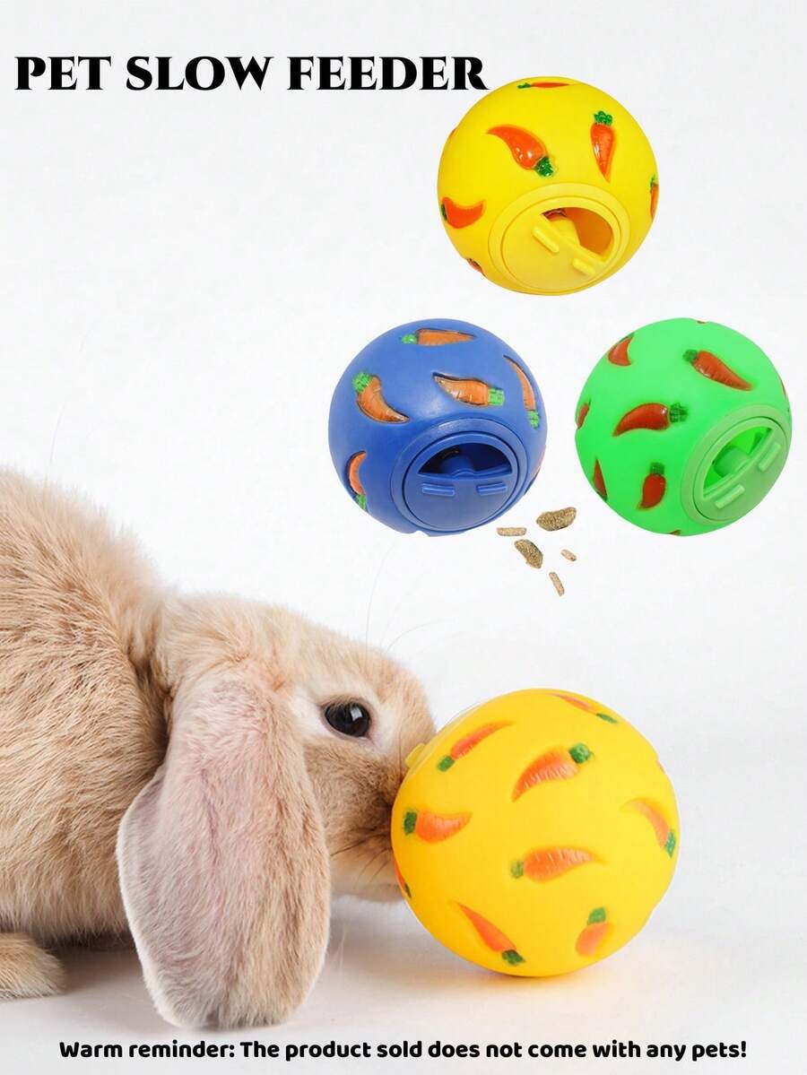 Multicolor small pet toy set featuring a carrot-shaped slow feeder food dispenser and an expandable telescopic play tunnel made of Polyvinyl Chloride for hamsters, bunnies, ferrets, and sugar gliders.