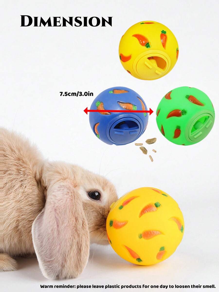Multicolor small pet toy set featuring a carrot-shaped slow feeder food dispenser and an expandable telescopic play tunnel made of Polyvinyl Chloride for hamsters, bunnies, ferrets, and sugar gliders.
