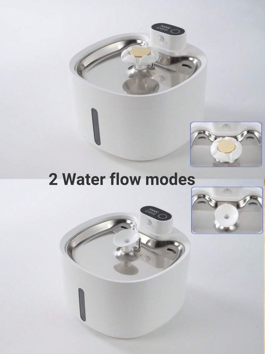 Multicolor 88oz 2.6L wireless automatic cat water fountain with motion sensor and rechargeable battery powered ABS structure.