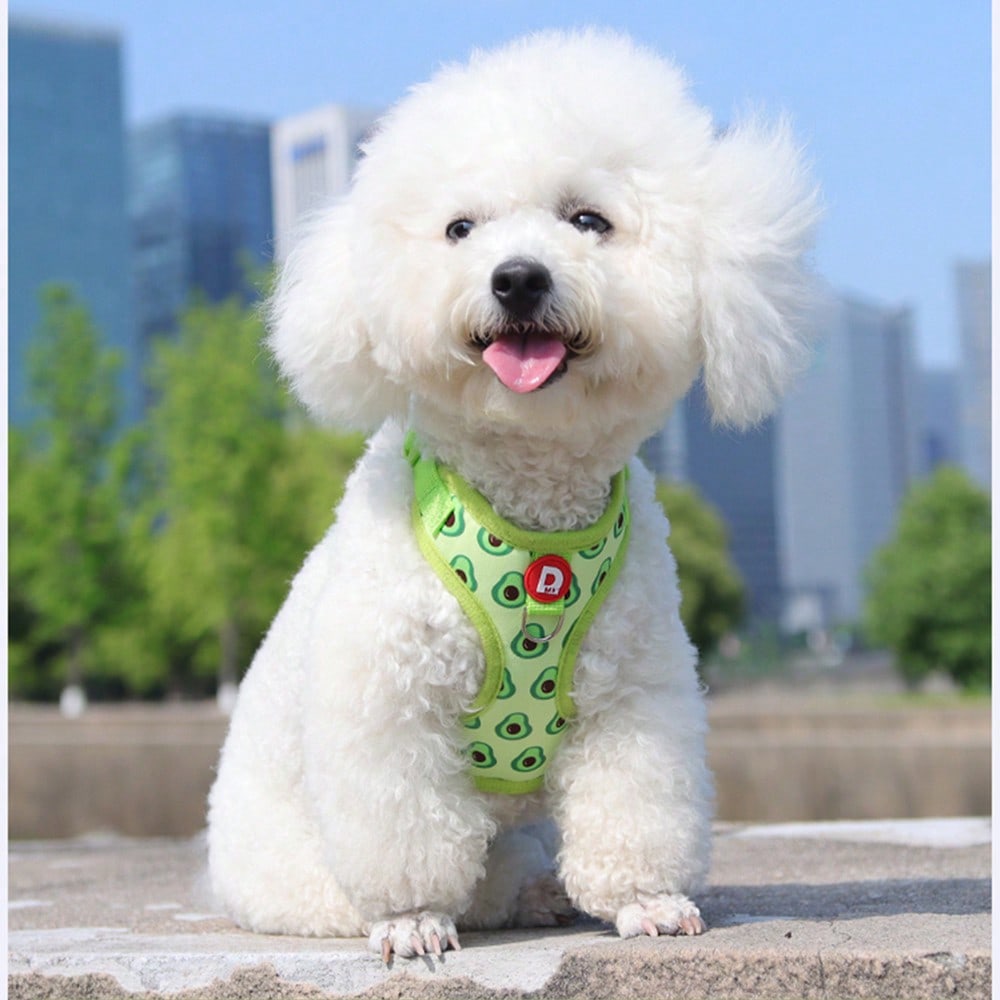 Adjustable pink polyester pet harness and leash set for cats and small dogs, anti-escape vest style for outdoor walking