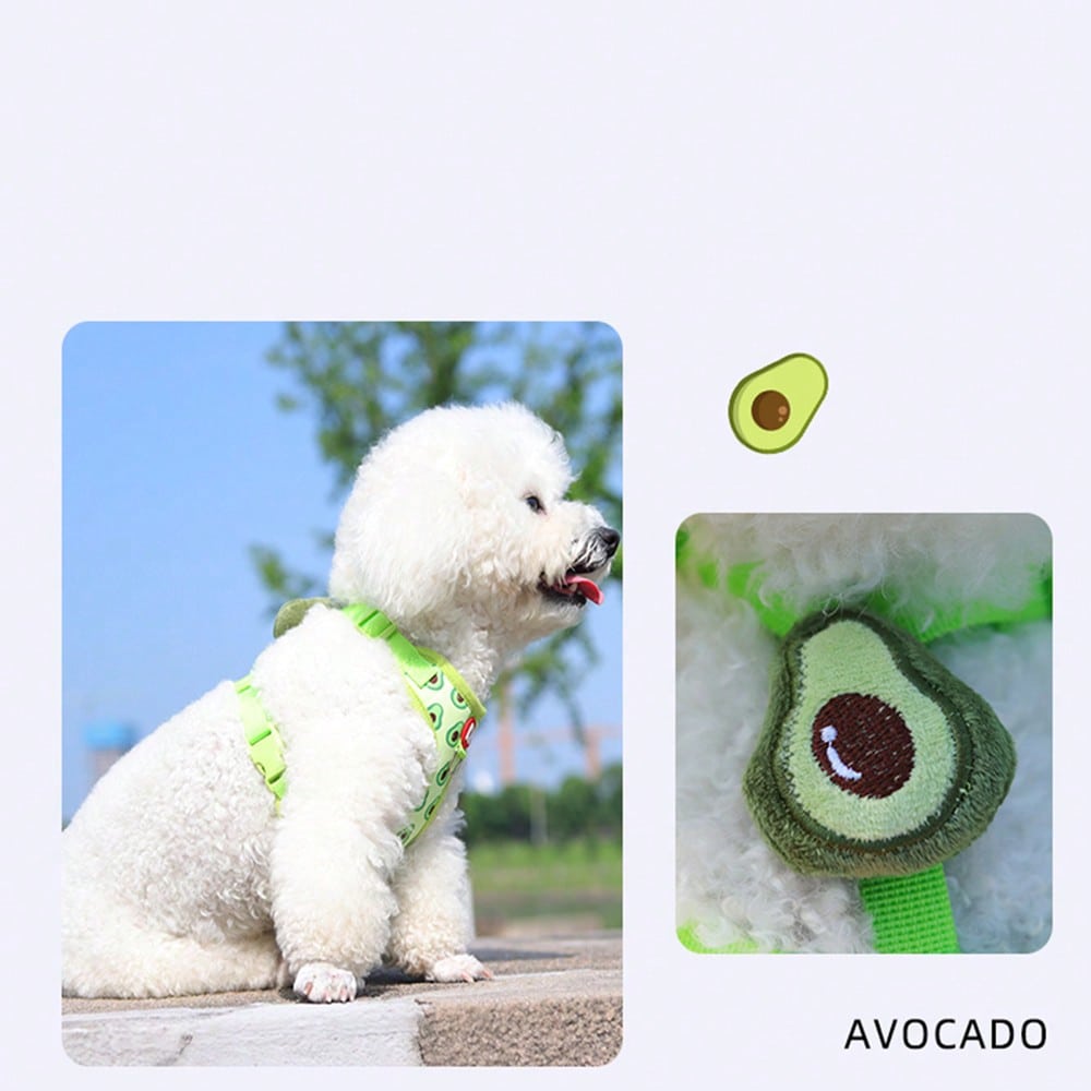 Adjustable polyester pet harness and leash set for cats and small dogs, designed as an anti-escape walking vest for outdoor use.