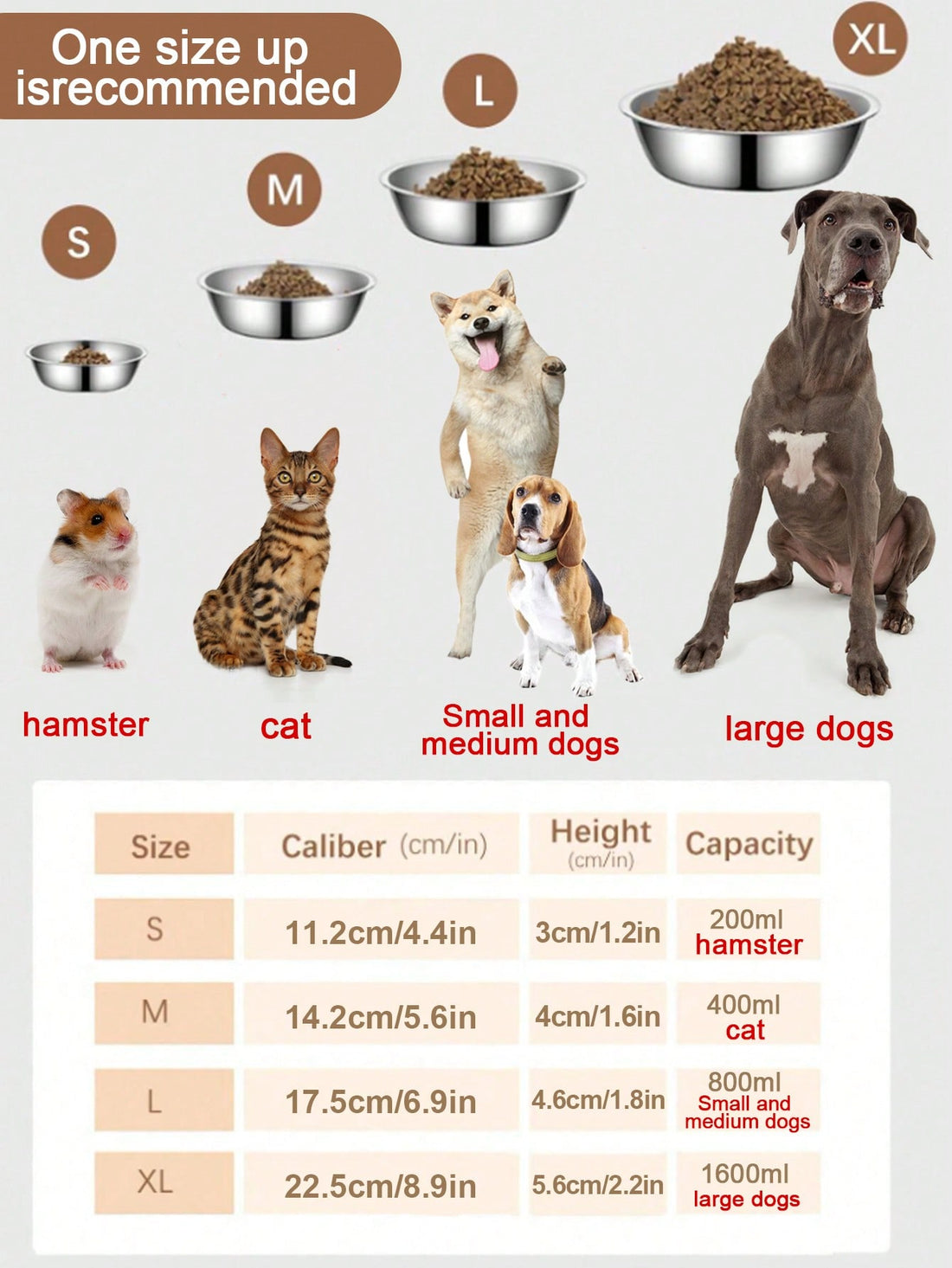 1pc/2pcs Cat/Dog Stainless Steel Bowl, Pet Food & Water Bowl, Anti-Slip Anti-Bite Durable