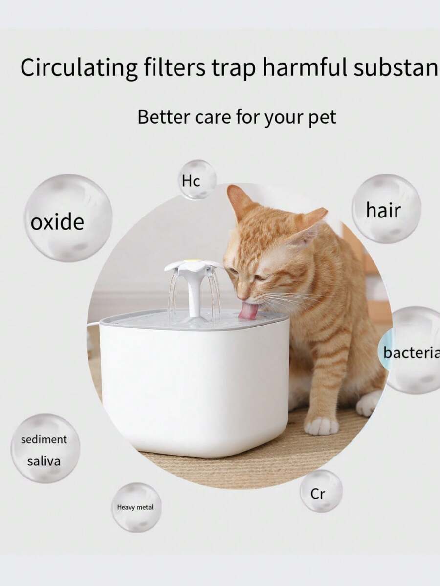 3L automatic pet water fountain in multicolor PP material with USB power cable for cats and dogs
