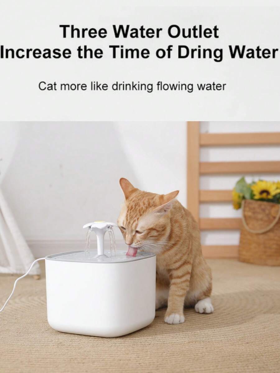 3L automatic pet water fountain in multicolor PP material with USB power cable for cats and dogs