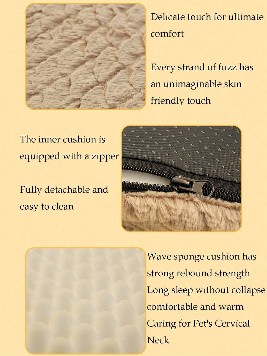 Pink memory foam pet bed cushion with removable polyester cover for cats and dogs.