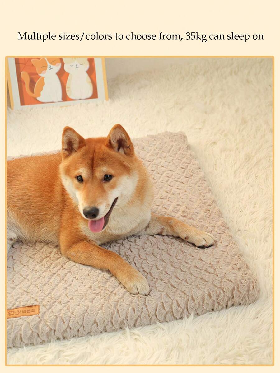 Pink memory foam pet bed cushion with removable polyester cover for cats and dogs.