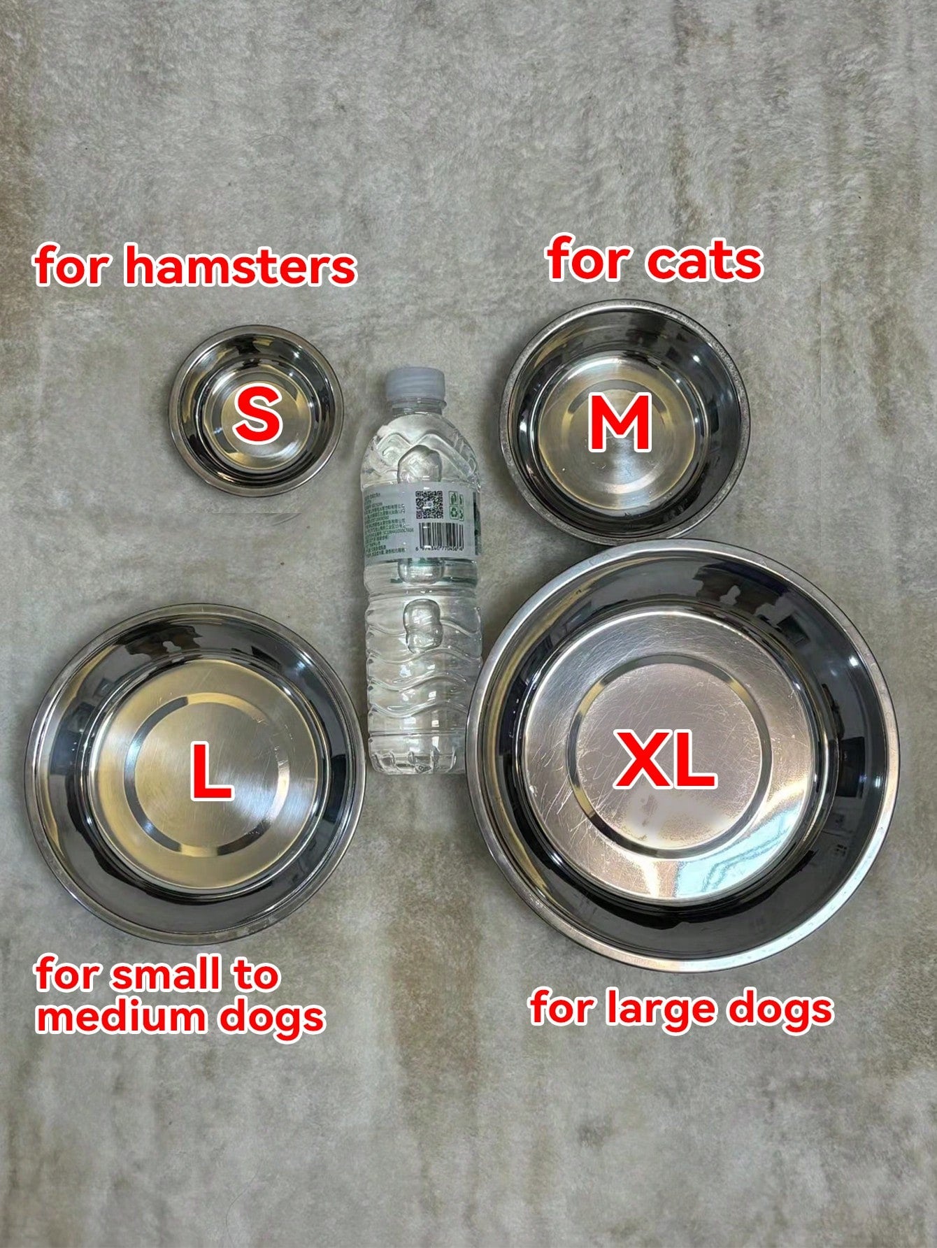 1pc/2pcs Cat/Dog Stainless Steel Bowl, Pet Food & Water Bowl, Anti-Slip Anti-Bite Durable