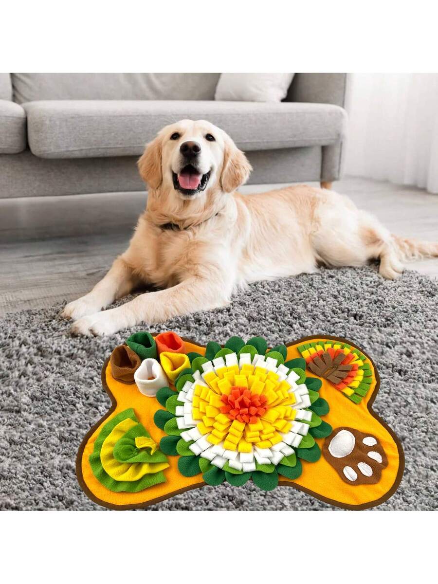 Grey 100% polyester pet sniffing pad and indoor slow feeder training blanket for dogs and cats