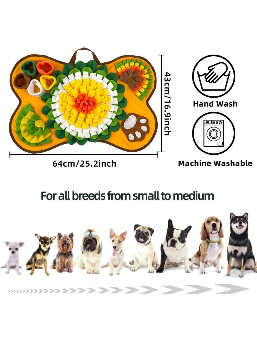 Grey 100% polyester pet sniffing pad and indoor slow feeder training blanket for dogs and cats