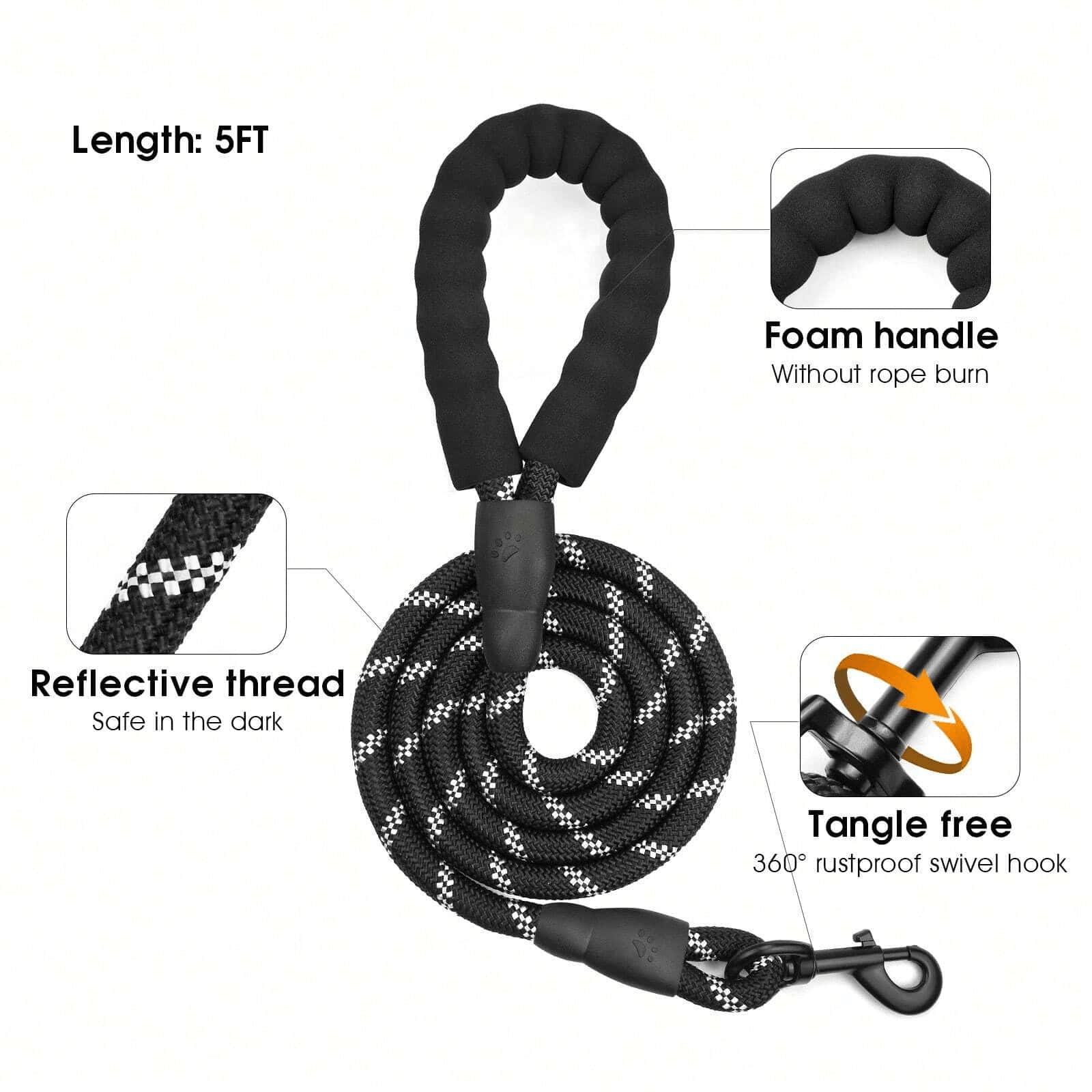 Multicolor polyester no-pull dog harness vest with reflective details, soft padding, 2 leash clips, adjustable straps, and easy control handle for dogs