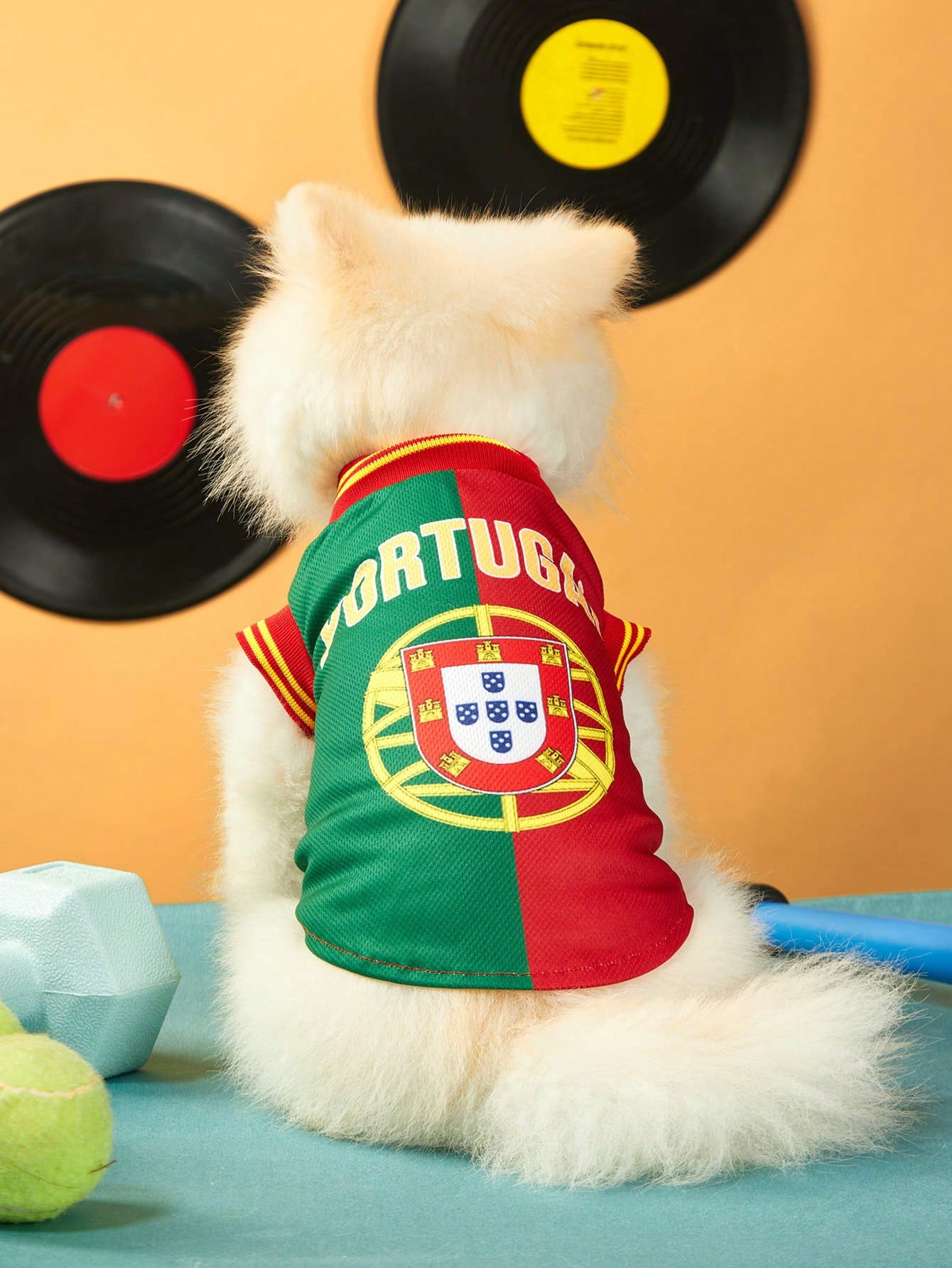 Mexican National Team Style Pet Jersey, Size 15, Striped With English Number Print, Contrast Color Collar And Ribbed Cuffs, Suitable For All Breeds
