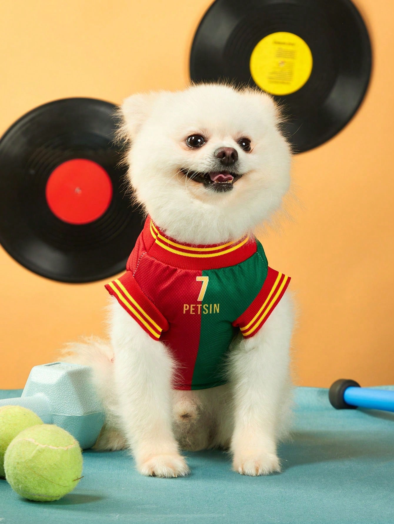 Mexican National Team Style Pet Jersey, Size 15, Striped With English Number Print, Contrast Color Collar And Ribbed Cuffs, Suitable For All Breeds