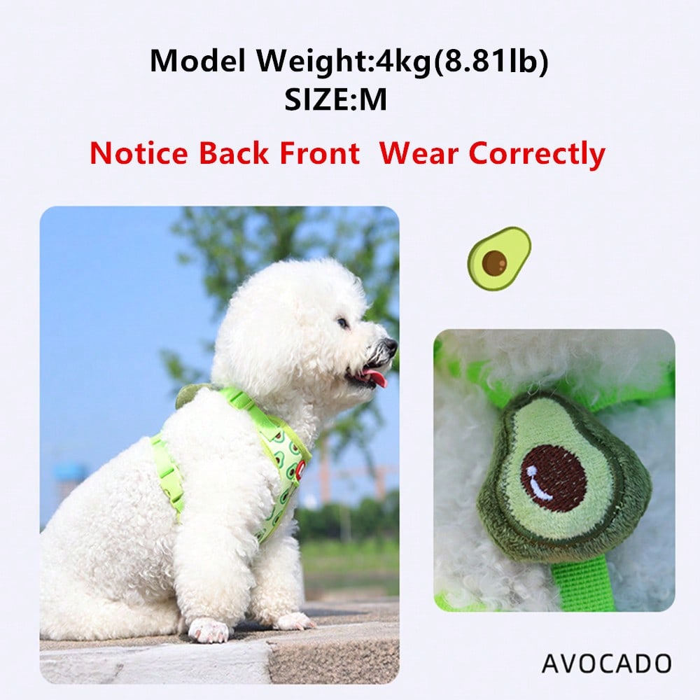 Adjustable polyester pet harness and leash set for cats and small dogs, designed as an anti-escape walking vest for outdoor use.