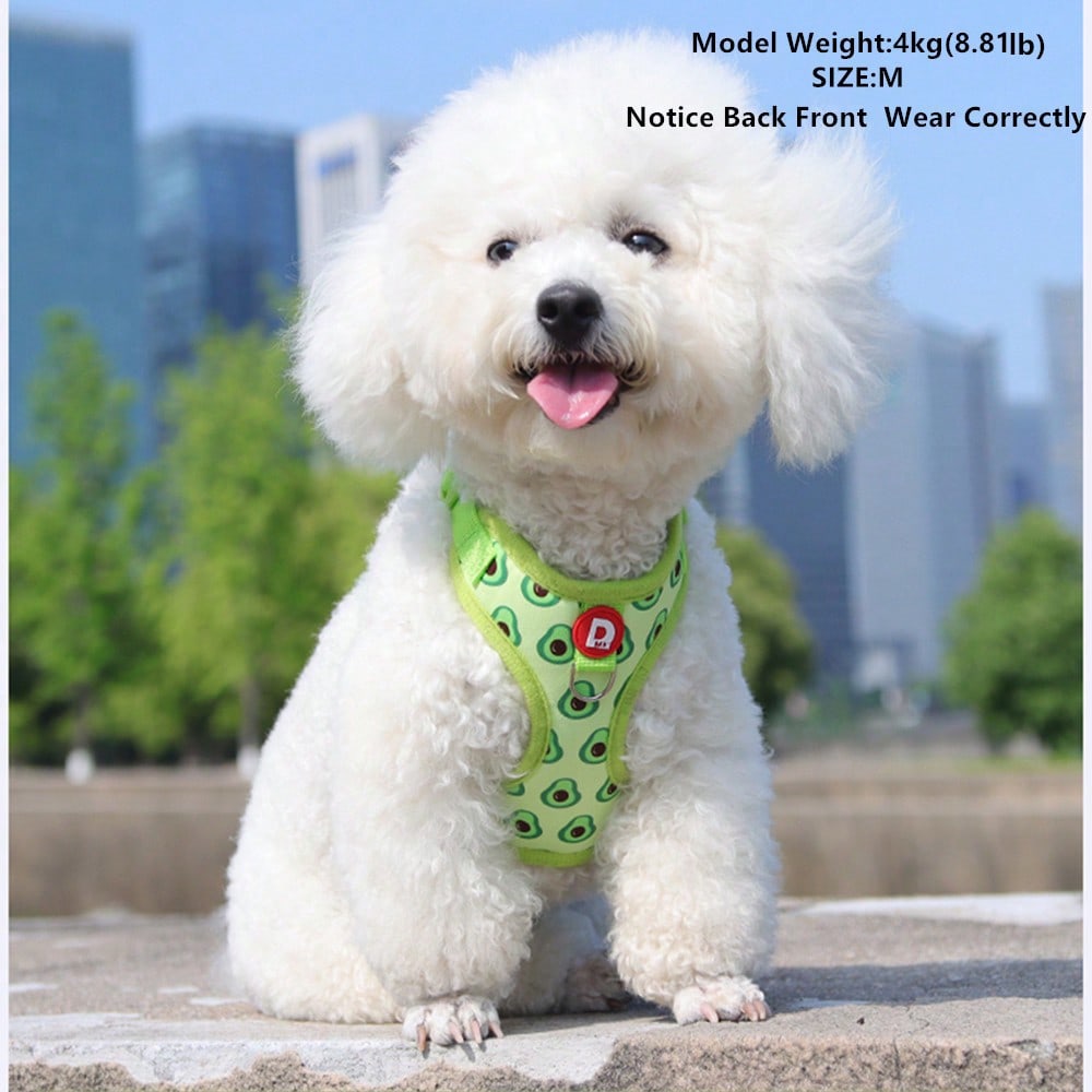 Adjustable pink polyester pet harness and leash set for cats and small dogs, anti-escape vest style for outdoor walking