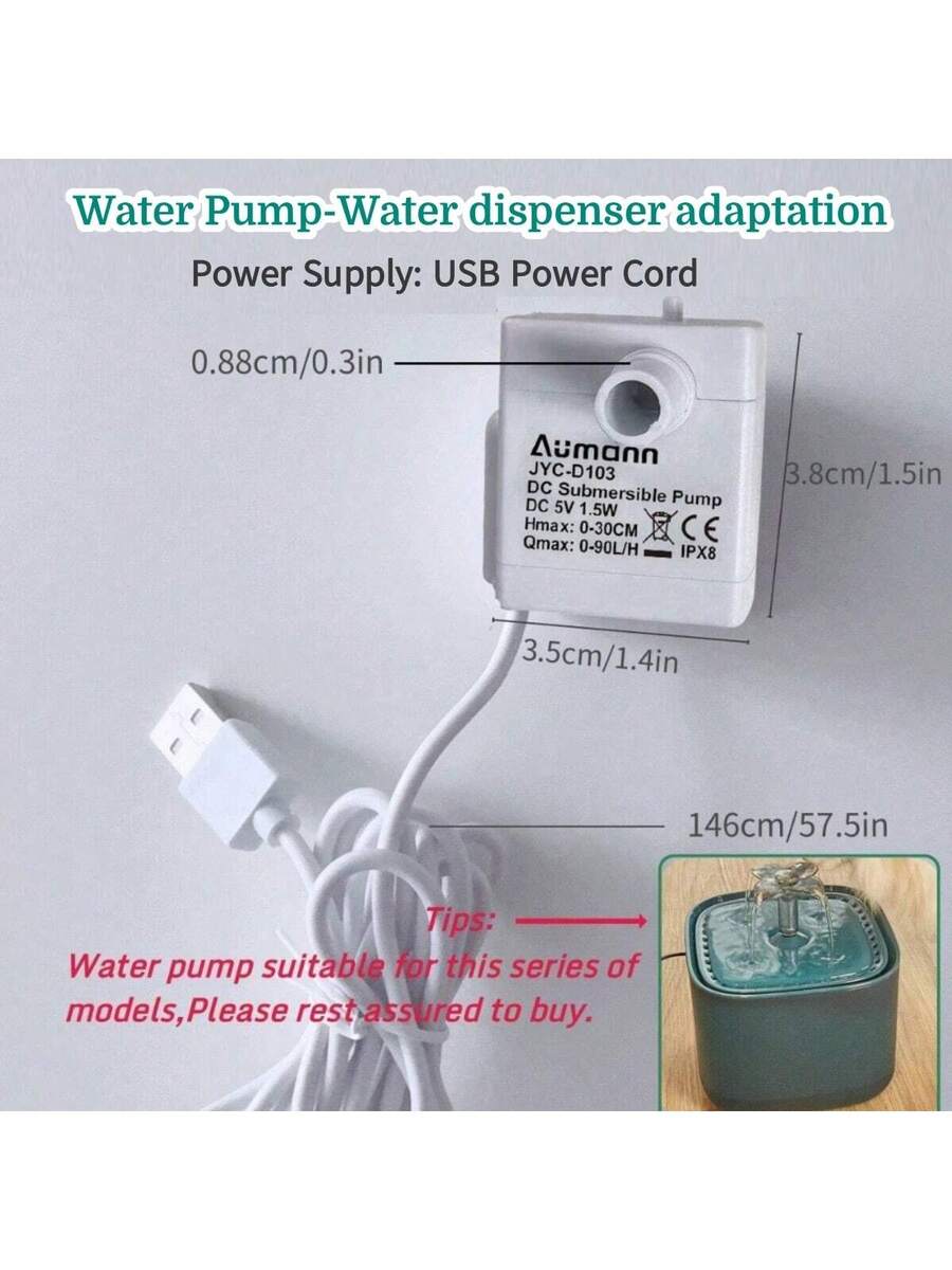3L automatic pet water fountain in multicolor PP material with USB power cable for cats and dogs