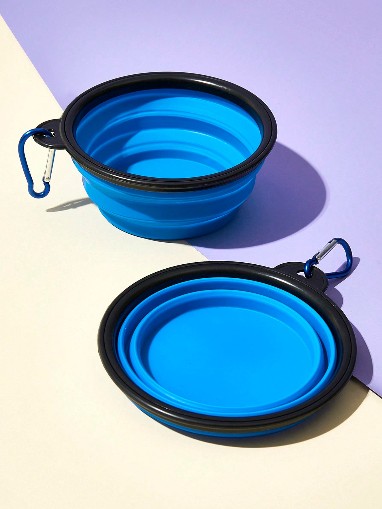 1pc Portable Outdoor Pet Bowl, Slow Feeder Silicone Folding Dog/Cat Bowl, Hanging Pet Water Dish