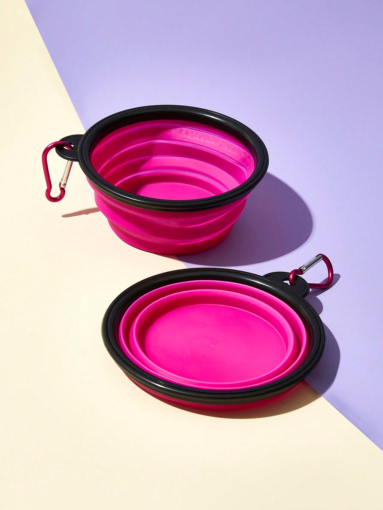 1pc Portable Outdoor Pet Bowl, Slow Feeder Silicone Folding Dog/Cat Bowl, Hanging Pet Water Dish