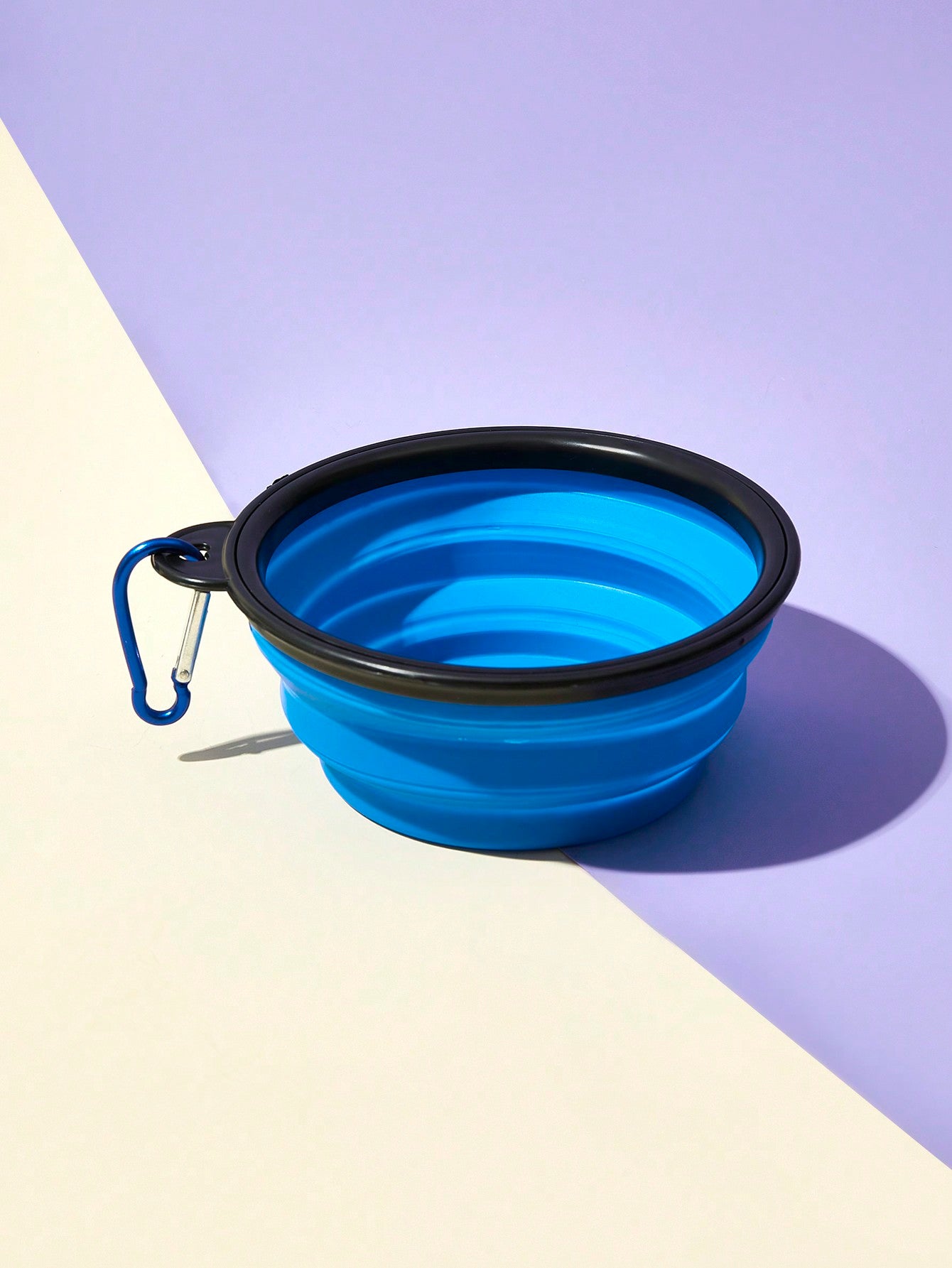 1pc Portable Outdoor Pet Bowl, Slow Feeder Silicone Folding Dog/Cat Bowl, Hanging Pet Water Dish