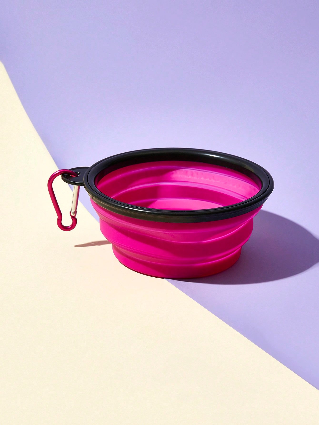 1pc Portable Outdoor Pet Bowl, Slow Feeder Silicone Folding Dog/Cat Bowl, Hanging Pet Water Dish