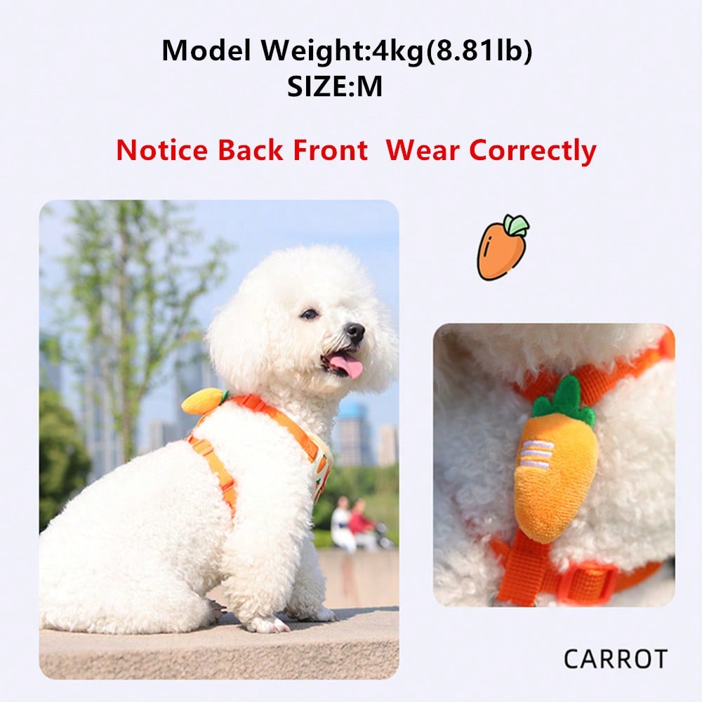 Adjustable polyester pet harness and leash set for cats and small dogs, designed as an anti-escape walking vest for outdoor use.