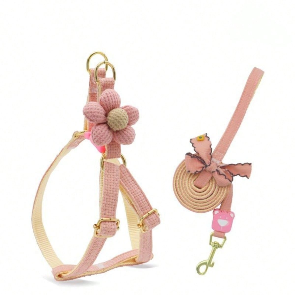 Multicolor plain dog chest and back harness leash made from polyamide for small and medium dogs, suitable for Teddy, Poodle, and daily walking.