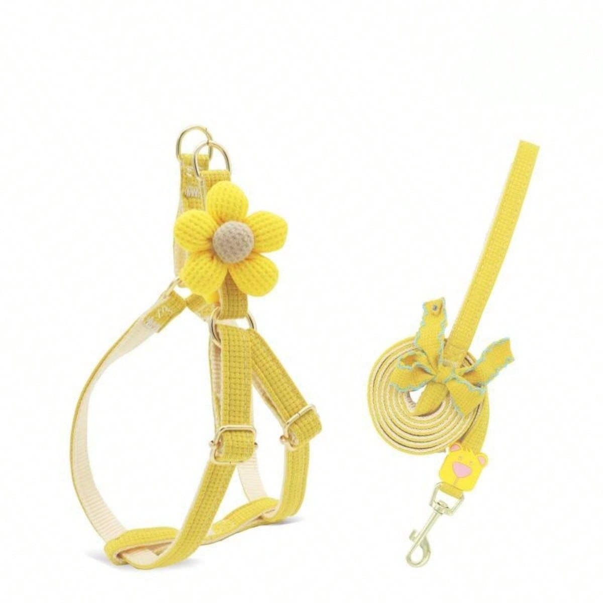 Multicolor plain dog chest and back harness leash made from polyamide for small and medium dogs, suitable for Teddy, Poodle, and daily walking.